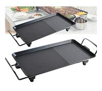 1500W Extra Large Electric Teppanyaki Grill Smokeless Indoor Outdoor BBQ Table Top Grill Electric Griddle Cooking Plate for 4-6 Person Use (67x29.5cm)