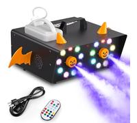 1500W Halloween Smoke Machine with Remote Control, 18 RGB Mixed Colour LED Lights & 5m Smoke Spraying Distance, Stage Effect Fogger for Party Christmas DJ Night Club