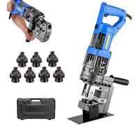 1500W Hydraulic Hole Puncher, Electric Metal Punching Tool, 10T Heavy Duty Angle Steel Hole Punching Machine with Die 1/4, 3/8, 1/2, 11/16, 4/5in, 1 Second Rapid Punching