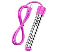 1500W Immersion Water Heater, Auto Shut-Off & 304 Stainless Guard, Portable for Pools/Buckets, 120V Camping Electric Heater with Grounded Plug Pink