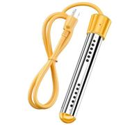 1500W Immersion Water Heater, Auto Shut-Off & 304 Stainless Guard, Portable for Pools/Buckets, 120V Camping Electric Heater with Grounded Plug Yellow