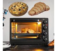 1500W large capacity oven, 40L countertop electric stove and grill for roasting, baking, grilling, adjustable temperature, 60 minute timer, baking tray and grill,