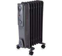 Warmlite WL43003YDT 7 Fin Oil Filled Radiator with Adjustable Thermostat and Overheat Protection, 1500W, Dark Titanium