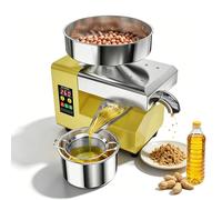 1500W Oil Press Machine, Smart Cold and Hot Oil Extractor with 235mm Large-Capacity Hopper, Compact Stainless Steel Oil Maker, Save Space, 5-9kg/h Output for Olive, Peanut, Coconut, Sesame