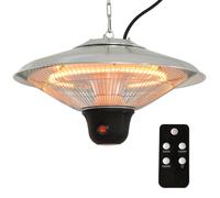 1500W Patio Heater Outdoor Ceiling Mounted Aluminium Halogen Electric Hanging Heating Light with Remote Control and 3 Heat Settings