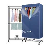 1500W Portable Electric Clothes Dryer Double Layer Stainless Steel Heated Clothes Airer, Load Capacity 40KG, Freestanding Laundry Rack for Home, Apartment, Hotel