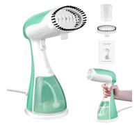 1500W Portable Handheld Clothes Steamer, Green Steamer Clothing with Stainless Steel Panel, 300ML Capacity Water Tank, Garment Fabric Wrinkles Remover, Travel Steamer with Strong Penetrating Steam