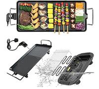 1500W Teppanyaki Electric Grill Table-top Electric Griddle Grill Non-Stick Hot Plate, 5 Gear Temperature, Smokeless Barbecue Grill Easy Clean for Party Camping Festival Cooking XL 67x29.5x8.5cm