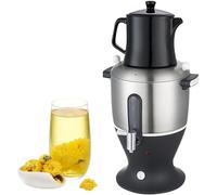 1500W Turkish Tea Maker, 5.5L Electric Tea Samovar, Stainless Steel Double Pot with Infuser & Keep Warm Function, Rapid Heating for Coffee, Scented Tea, Turkish Tea and Black Tea