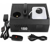 1500W Vertical Fog Machine, 20000 CFM Output, Wired & Wireless Remote | Up to 4 m fog range with visible fluid level and aluminium housing, suitable for stage and event use