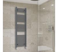 (1500x500mm) Warmehaus Curved Heated Towel Rail Central Heating for Bathroom Kitchen Radiator Ladder Anthracite Grey