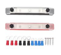 150A Bus Bar Power Distribution Block High Current Terminal Block with 3 M6 Studs and Transparent Cover for Car Boat Marine RV Solar Panel Systems Black Red Zinc Alloy Copper (Con 10 terminales)