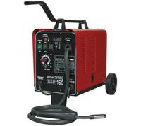 150A Gas / No-Gas Mig Welder - 1.8M Earth Cable - Non-Live Torch - 230V Supply