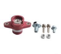 150A Round Brass Terminal Block Flame Retardant PA66 Material for Safe Power Transmission (Red)
