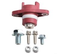 150A Round Brass Terminal Block for High Current Power Transmission with Flame Retardant PA66 Shell for Safety (Red)