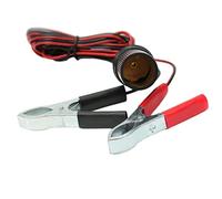150cm 12V Battery Terminal Clip-on Car Cigarette Lighter Socket Female Adapter, Cigarette Splitter Plug Extension Cord with Battery Alligator Clamps (Battery Clips).