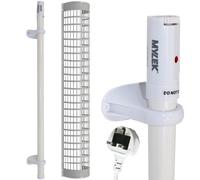 Mylek Tubular Heater 190W Low Energy - Tube 150cm and Cage Guard 1410cm - Adjustable Thermostat And Mounting Brackets Greenhouse, Garage, Caravan