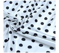 150cm*1m White Silky Satin Fabric,Dot Pattern Polyester Satin Fabric for Quilting Sewing Dress Making