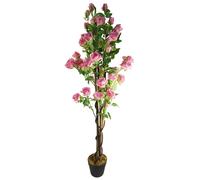 Leaf Design 150cm Artificial Pink Rose Tree