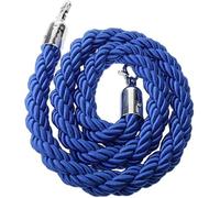150cm Braided Tail Barrier Rope with Hook for Post Dividers Hotel Crowd Control 1.5M(Blue)