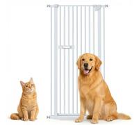 150cm Extra Tall Pet Gate, 76-106cm Wide Cat Gate Pressure Mounted Safety Gate for Doorway, Hallway, Stairs, Adjustable Dog Cat Fence Indoor with Door Locks No Drilling for Kitchen Bedroom