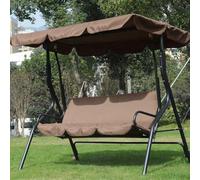 150Cm Garden Outdoor Waterproof Swing Seat Cushion, Swing Seat Cover, Dust-proof Swing Cover Replacement For Three-seat Swing(Coffee)
