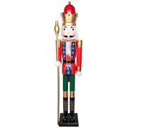 150cm Giant Life-Size Wooden Christmas Nutcracker Soldier Statue King Puppet Figurines Xmas Home Door Decoration Ornament