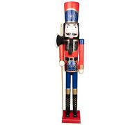 150cm Giant Life-Size Wooden Christmas Nutcracker Soldier Statue King Puppet Figurines Xmas Home Door Decoration Ornament