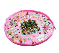 150cm Large Storage Bag Kids Nursery Play Mat Storage Bag For Toys and Lego Portable & Foldable Play Mat (Pink)