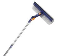 150CM Long Telescopic Window Cleaning Wiper, Professional Two-in-One Glass Cleaning Set, The Mop Head Can Rotate 180° and Bend 90°, High Window Inside and Outside Cleaner,Pole Length 150cm