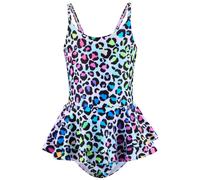 (150CM, Pattern A) Girls One Piece Mermaid Swimsuit with Ruffle Skirt Summer Cute Adjustable Strap Bathing Suit