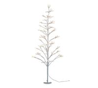 150cm Pre Lit LED Tree 180 White Lights 8 Functions Indoor Outdoor Pegdev White 5ft