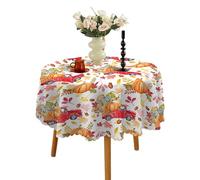 150cm Round Table Cloth Polyester Tablecloth With Pumpkin Designing For Fall Gatherings Harvest Party Tablecloth