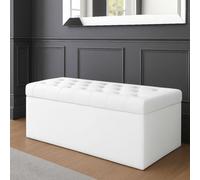 150Cm Sd Ottoman Storage Box, White Velvet Upholstered Chesterfield Storage Ottoman Box