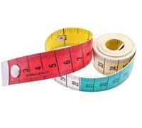 150cm Soft Body Measuring Tape - Dual Scale cm/Inches with Snap Button, Colour-Segmented Flexible Sewing Tape for Tailoring & Crafts