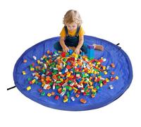 150CM Toy Storage Bag Foldable, Large Bag Mat Kids Toy Storage Organizer Drawstring Toy Bag Large Play Mat for Toddlers Toys and Bag for Storage (Navy Blue)