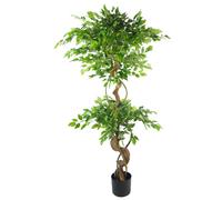 Artificial Japanese Fruticosa Tree Twisted Large Ficus 150cm Leaf Design UK Botanik Leaf Green One Size