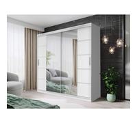 (150CM, WHITE) FH DALLAS Modern Sliding Door Wardrobe with Mirror