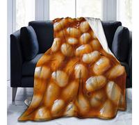 (150CM X 125CM) Blanket Flannel Fleece Blanket Baked Beans Throw Blankets All Season Plush Blanket Comfortable Warm for Couch Bed