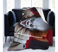 (150CM X 125CM) PennyWise Soft Antipilling Flannel Blanket Scary Clown IT Throwing Blanket Warm Plush Comfortable Red Balloon Blanket
