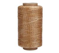 150D 820.2ft Leather Sewing Waxed Thread, Heavy Duty Wax Coated Stitching Cord for DIY Leather Craft, Sofa, Canvas & Carpet Repair (Khaki)