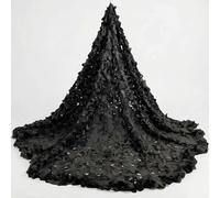 150D Camo Netting with Mesh Backing, Heavy Duty Camouflage Net Canopy for Garden Patio Sunshade Wildlife Photography Backyard Event Birthday Party Decorations(Black,13x13.0m)