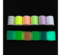 150D Luminous Fly Tying Floss Thread 6 Spools Assorted Colors 0.3mm 40 Yards Per Spool UV Activated Glow for Fly Fishing