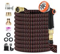 150FT/45M Expandable Garden Hose, Flexible Water Hose with 10-Pattern Spray Nozzle, 3/4" & 1/2" Fittings, 3750D Durable Outer Layer, Leakproof & Kink-Free Magic Hose, for Gardening and Car Washing