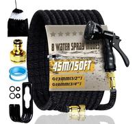 150FT Expandable Garden Hose Pipe,Flexible Expanding Magic Hose with 8 Pattern Spray Modes, Retractable Hose Pipe with 3/4" 1/2" Fittings for Gardening, Cleaning, Household