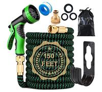 150FT Expandable Garden Hose Pipe Set & 10 Pattern Spray Nozzle Flexible Expanding Magic Hose with 3/4'' 1/2'' Fittings for Outdoor,Garden,Home (GREEN)