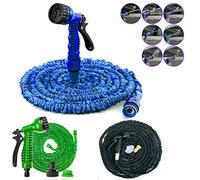 150FT Garden Hose, Expanding Garden Water Hose Pipe with 7 Function Spray Gun & Leak-Proof Fittings,Flexible Magic Hose Anti-Leakage Lightweight Easy Storage for 3/4" & 1/2" Faucet（Blue）