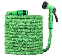 150Ft Green Garden Snake Hose - Expandable, Flexible Hose Pipe, Also Includes Spray Gun Nozzle & Connectors, Space Saving | Ideal for Gardening, Watering, Cleaning Car & Many More