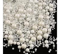 150g/5.29oz Edible White Pearl Sugar Sprinkles Candy Mixing Size Baking for Edible Cake Decorating, Cupcake Topper Cookie Ice Cream for Mother's Day Birthday Party Valentines Wedding Dessert Supplies