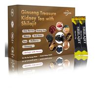 150g Formula Ginseng Six Treasure Tea & 15 Sticks Shilajit With Honey, Natural Liver Detox Chinese Kidney Cleansing Tea, Chinese Herbal Kidney Tea Bag for Men, for Energy Boost & Immune Support